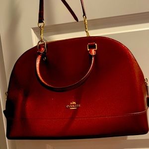 Copper colored coach purse